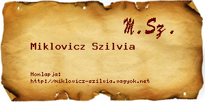 Miklovicz Szilvia névjegykártya
